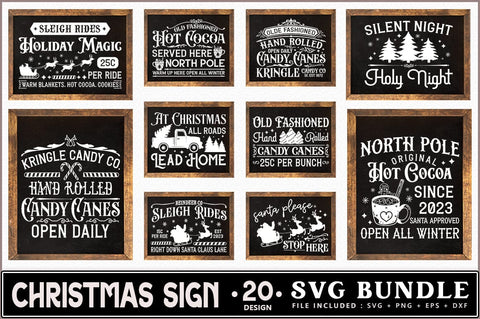 Vintage Christmas Sign SVG Bundle SVG Shetara Begum 