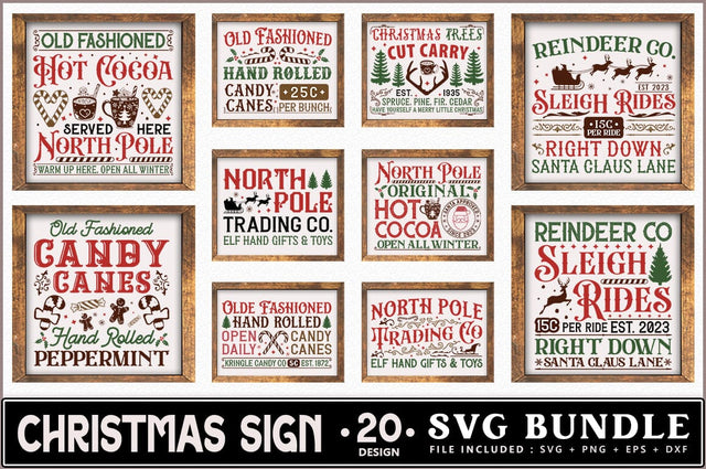 Vintage Christmas Sign SVG Bundle SVG Shetara Begum 