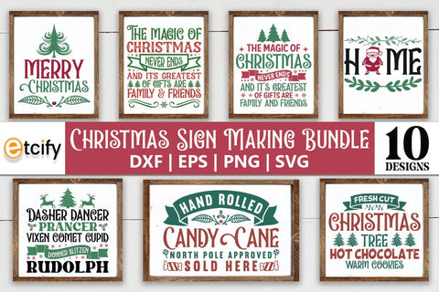 Vintage Christmas Sign Svg, Christmas Bundle Svg, Christmas Sign Bundle Svg Files, Santa Sign Svg, Farmhouse Christmas Svg Bundle SVG etcify 