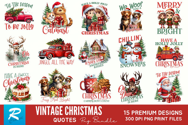 Vintage Christmas Sublimation Bundle Sublimation Regulrcrative 