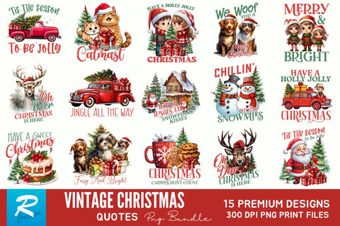 Vintage Christmas Sublimation Bundle Sublimation Regulrcrative 