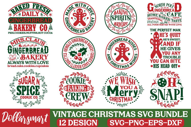 Vintage Christmas Svg Bundle SVG Angelina750 