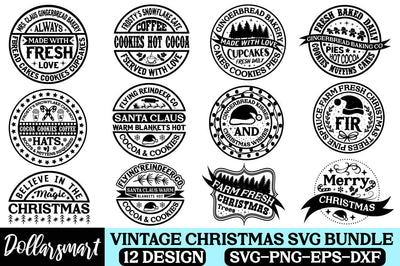 Vintage Christmas Svg Bundle SVG Angelina750 