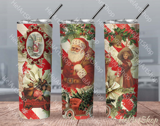 Vintage Christmas Tumbler PNG | Sublimation PNG Sublimation _HelArtShop_ 