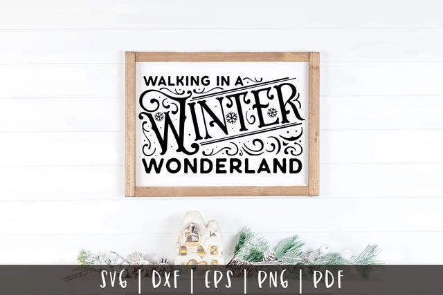 Vintage Christmas Walking in a Winter Wonderland SVG SVG CraftLabSVG 
