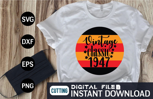 Vintage classic 1947 svg SVG designer krishna 