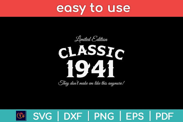 Vintage Classic Car 1941 50th Birthday Svg Design SVG artprintfile 