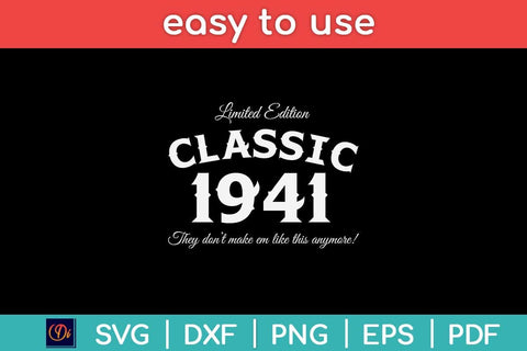 Vintage Classic Car 1941 50th Birthday Svg Design SVG artprintfile 