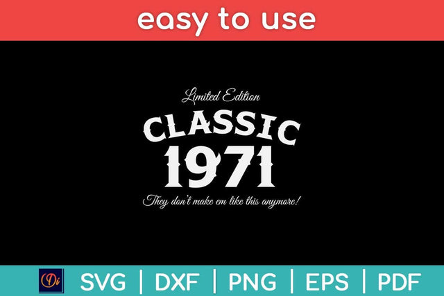 Vintage Classic Car 1971 50th Birthday Svg Design SVG artprintfile 