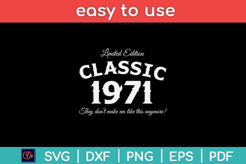 Vintage Classic Car 1971 50th Birthday Svg Design SVG artprintfile 