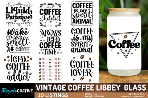 Vintage Coffee Libbey Glass SVG Bundle SVG Regulrcrative 