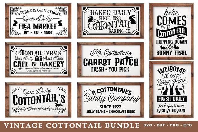 Vintage Cottontail SVG Bundle SVG fokiira 