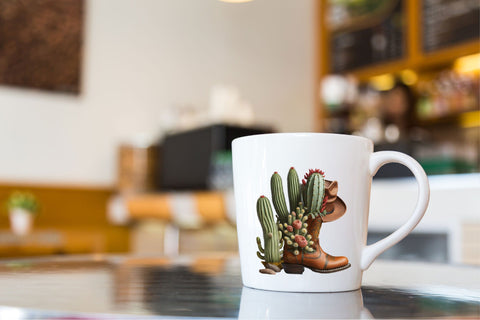 Vintage Cowboy Hat, Cowboy Boots Clipart Sublimation Rupkotha 