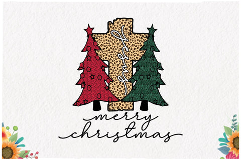 Vintage Cross Jesus Merry Christmas Sublimation Sublimation Jagonath Roy 