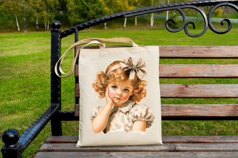 Vintage Cute Little Girl Sublimation Sublimation Regulrcrative 