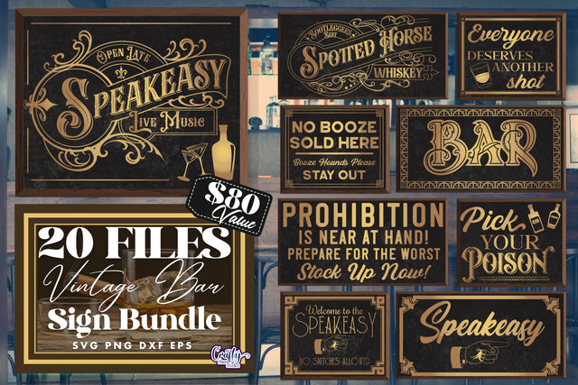 Vintage Dad Bundle Svg | Art Deco Style Beer Quotes SVG Crafty Mama Studios 