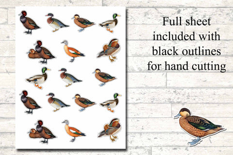 Vintage Duck Sticker Set Printable Stickers Sublimation Digital Honeybee 