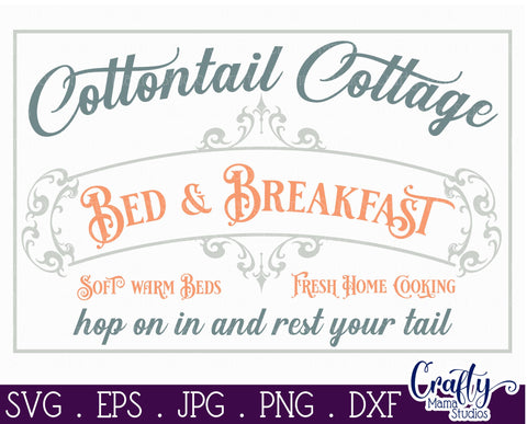 Vintage Easter Farmhouse Sign | Cottontail Cottage Svg SVG Crafty Mama Studios 