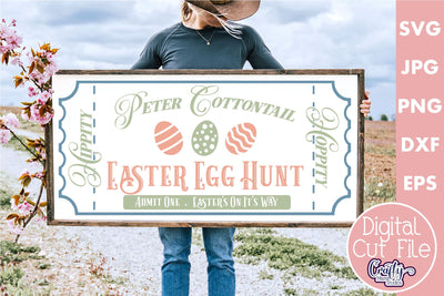 Vintage Easter Farmhouse Sign | Cottontail Egg Hunt Svg SVG Crafty Mama Studios 