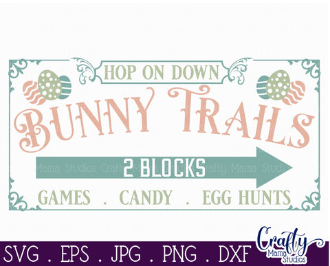 Vintage Easter Farmhouse Sign | Hop Down The Bunny Trail Svg SVG Crafty Mama Studios 
