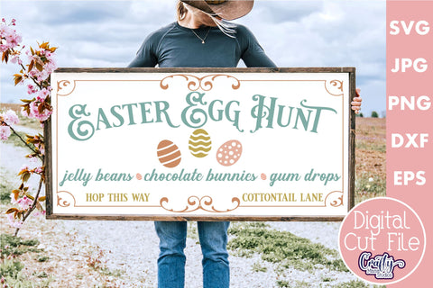 Vintage Easter Farmhouse Sign | Spring Egg Hunt Svg SVG Crafty Mama Studios 