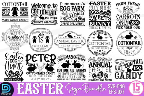 Vintage Easter Sign SVG Bundle SVG DESIGNISTIC 