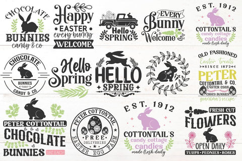 Vintage Easter Sign SVG Bundle SVG DESIGNISTIC 