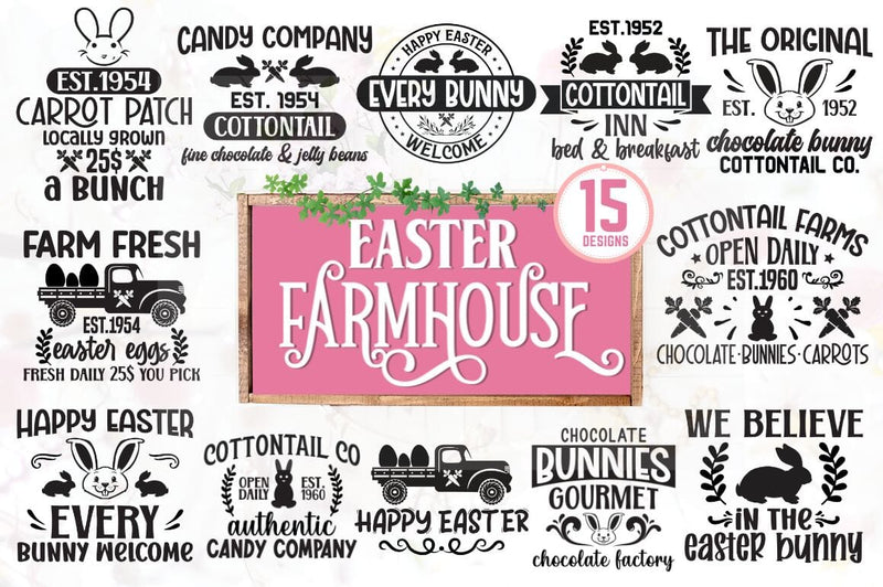 Vintage Easter Sign SVG Bundle So Fontsy