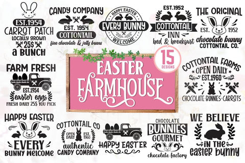 Vintage Easter Sign SVG Bundle SVG DESIGNISTIC 