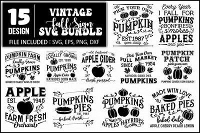 Vintage Fall Sign SVG Bundle SVG Shetara Begum 