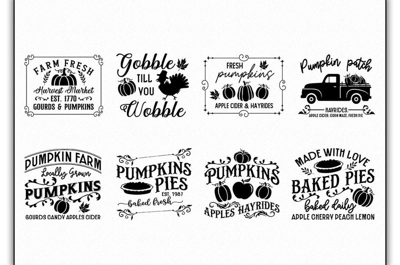 Vintage Fall Sign SVG Bundle - So Fontsy