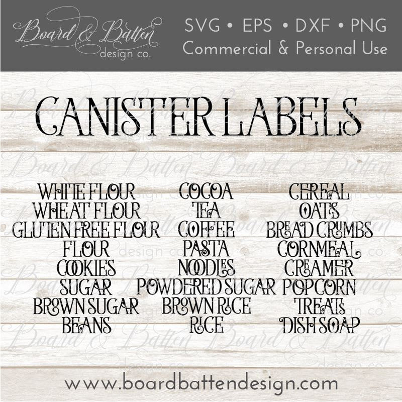 Vintage Farmhouse Canister Labels - So Fontsy Vintage Farmhouse Canister Labels - So Fontsy
