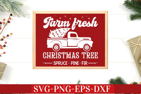 Vintage Farmhouse Christmas Sign SVG Bundle SVG DESIGNISTIC 