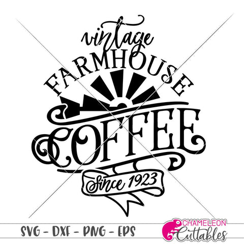 Vintage Farmhouse Coffee design - kitchen - SVG SVG Chameleon Cuttables 