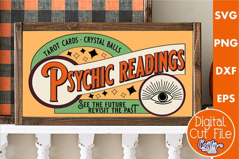 Vintage Farmhouse Halloween Svg Sign, Psychic Readings SVG Crafty Mama Studios 