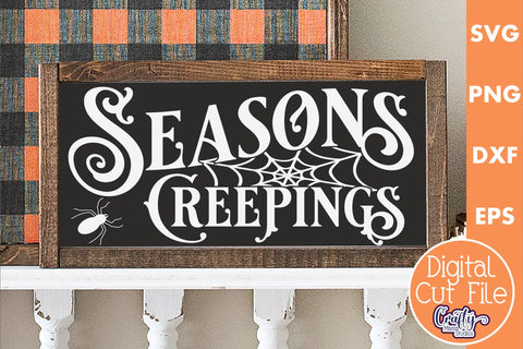 Vintage Farmhouse Halloween Svg Sign, Seasons Creepings SVG Crafty Mama Studios 