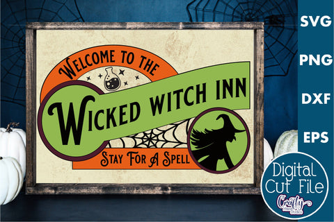 Vintage Farmhouse Halloween Svg Sign, Wicked Witch Inn SVG Crafty Mama Studios 