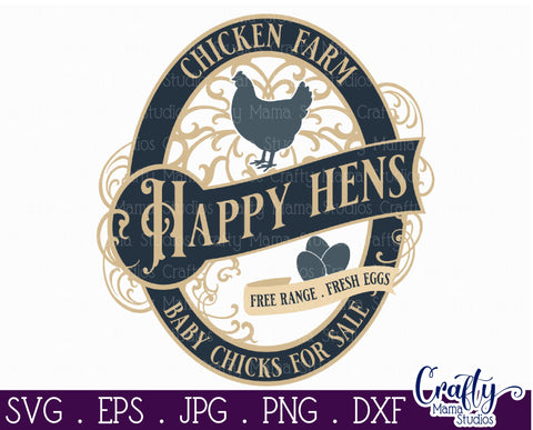 Vintage Farmhouse Home Round Sign Svg | Chicken Farm SVG Crafty Mama Studios 