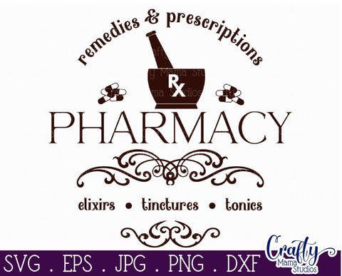 Vintage Farmhouse Home Round Sign Svg | Pharmacy SVG Crafty Mama Studios 