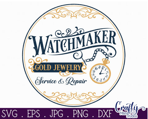Vintage Farmhouse Home Round Sign Svg | Watchmaker Shop SVG Crafty Mama Studios 