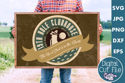 Vintage Farmhouse Home Sign | 19th Hole Clubhouse Golf Svg SVG Crafty Mama Studios 