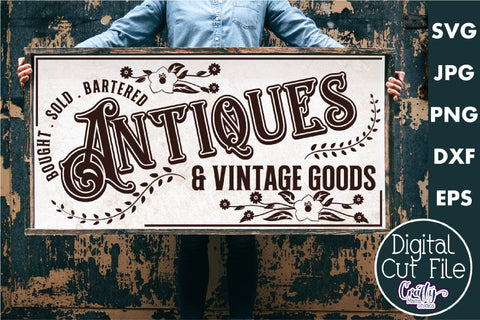 Vintage Farmhouse Home Sign | Antiques Store Wall Art Svg SVG Crafty Mama Studios 