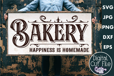 Vintage Farmhouse Home Sign | Bakery Wall Art Svg SVG Crafty Mama Studios 