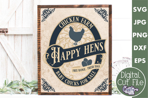 Vintage Farmhouse Home Sign | Chicken Farm Wall Art Svg SVG Crafty Mama Studios 