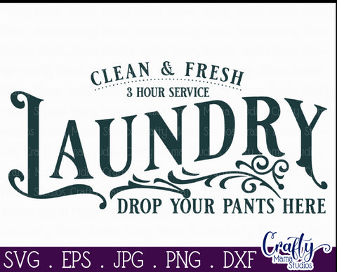 Vintage Farmhouse Home Sign | Clean And Fresh Laundry Svg SVG Crafty Mama Studios 