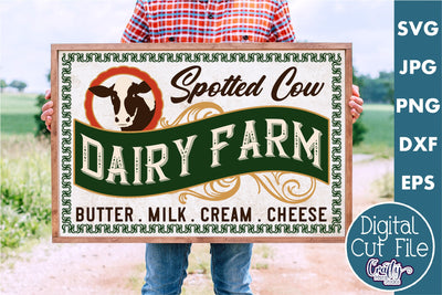 Vintage Farmhouse Home Sign | Dairy Farm Wall Art Svg SVG Crafty Mama Studios 