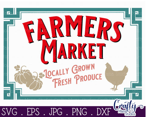 Vintage Farmhouse Home Sign | Farmers Market Wall Art Svg SVG Crafty Mama Studios 