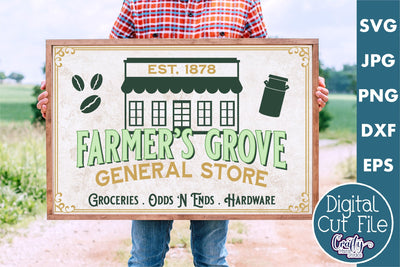 Vintage Farmhouse Home Sign | General Store Svg Wall Art SVG Crafty Mama Studios 