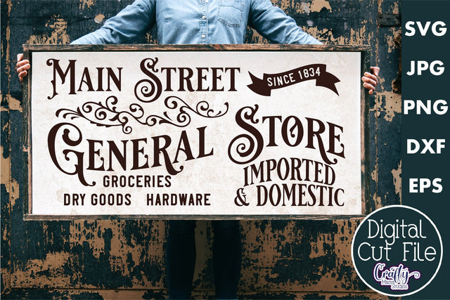 Vintage Farmhouse Home Sign | General Store Wall Art Svg SVG Crafty Mama Studios 