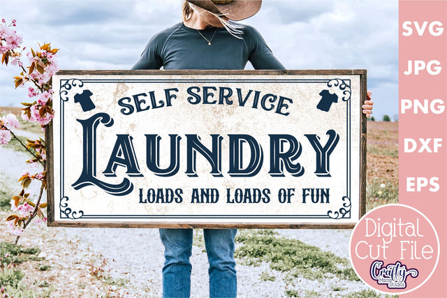 Vintage Farmhouse Home Sign | Loads Of Fun Laundry Svg SVG Crafty Mama Studios 
